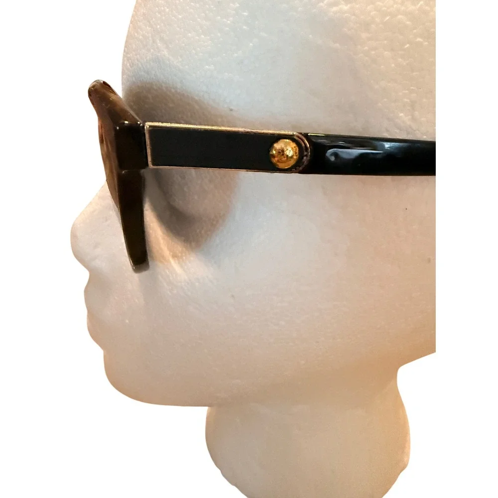 Black‎ Polarized Cat Eye Sunglasses Gold Hardware P8632 C1 58-16-134